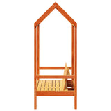 Bench with Roof Wax Brown 117.5x70x176.5 cm Solid Wood Pine 846996