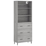 Highboard Grey Sonoma 69.5x34x180 cm Engineered Wood 3189403