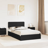 Storage Bed with Headboard Black 135 x 190 cm Engineered Wood 3412284