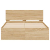 Bed Frame with Headboard and LED Sonoma Oak 120x190 cm Small Double 3207639