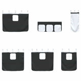 Kids'Loft Bed Frame with Curtains White and Black 90 x 190 cm 42020810