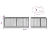 Gabion with 5 mm Wire and 5x5 cm Mesh 450x100x100 cm 3464355