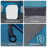 Family Tent with Roof Blue and Grey 435 x 255 x 216 cm 4100686