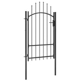 ZNTS Garden Gate Steel 1x2.2 m Black 146320