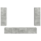 TV Cabinet Set Wall-mounted 3 pcs Concrete Grey Engineered Wood 3408982