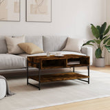 Coffee Table Smoked Oak 90x50x45 cm Engineered Wood 838970