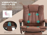 Office Chair with Massage and Heat, Microfibre Reclining Computer Desk Chair with Footrest and T3398P340943