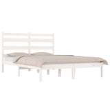 3103669 Bed Frame without Mattress White Solid Wood 200x200 cm