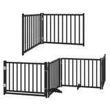 Dog Gate with Door Foldable 10 Panels Black 800 cm Poplar Wood 3155739