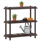 Shelving Unit 3-Tier 100 x 40 x 96 cm PP Brown 8011745