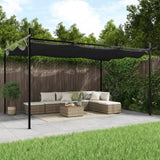Pergola with Retractable Roof Anthracite 395x292x230 cm 360119