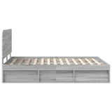 Bed Frame Grey Sonoma 140 x 190 cm Solid Pine Wood 3412493