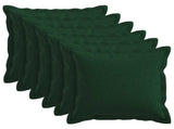Cushion with Pillow HOUTEN 6 pcs Dark Green Faux Linen 934577
