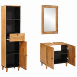 Bathroom Furniture Set with Drawer 3 pcs Brown Solid mango wood 3310067