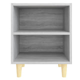 Bed Cabinets with Solid Wood Legs 2 pcs Grey Sonoma 40x30x50 cm 813101