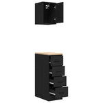 ZNTS Garage Cabinets 2 pcs Black Engineered Wood 3328315