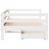 Daybed with Drawers without Mattress White 90x200 cm Solid Wood 3302048