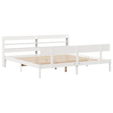 Bed Frame without Mattress White 200x200 cm Solid Wood Pine 3306628