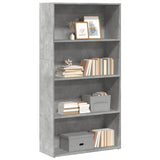 Bookcase Concrete Grey 80x30x152 cm Engineered Wood 857943