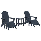 Garden Chair 3 pcs Navy Polyethylene 3335847