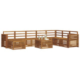 Outdoor Sofa Set 9 pcs Natural Solid Acacia Wood 3375334