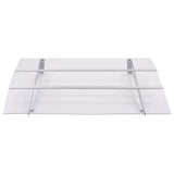 Door Canopy Silver and Transparent 150x90 cm PET 144829