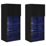 Wall-mounted TV Cabinets 2 pcs Black Oak 40.5 x 30 x 90 cm 882959