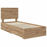Bed Frame with Drawer Artisan Oak 100 x 200 cm Engineered Wood 3412827