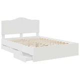Bed Frame with Drawer White 140 x 200 cm Engineer Wood 3413408
