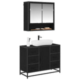 Bathroom Furniture Set 2 pcs Black Oak Engineered Wood 3402428