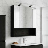 Bathroom Mirror Cabinet with Shelf Black Oak 60 x 14.5 x 70 cm 889192