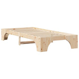 Bed Frame Natural 90 x 200 cm Solid Pine Wood 872962