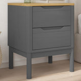 Bedside Cabinet FLORO Grey 45x39x57 cm Solid Wood Pine 374004