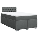 Box Spring Bed with Mattress Dark Grey 120x190 cm Fabric 3285835