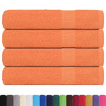 ZNTS Sauna Towels 4 pcs Orange 80x200 cm 360 gsm 100% Cotton 136912