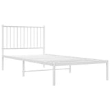 Metal Bed Frame without Mattress with Headboard White 90x200cm 350924