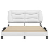 Bed Frame with LED without Mattress "Hvar" White 140x200 cm 3213935