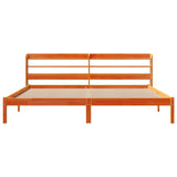 Bed Frame with Headboard without Mattress Wax Brown 200x200 cm 3306563