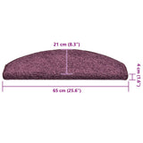 Stair Mats 30 pcs 65x21x4 cm Dark Purple Half Round Large 3365824