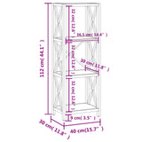 4-Tier Shelf 40x30x112 cm Solid Wood Oak 353815