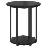 Side Table Set with Shelf 2 pcs Black Oak 869714