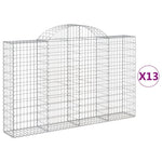 Arched Gabion Baskets 13 pcs 200x30x120/140 cm Galvanised Iron 3146142