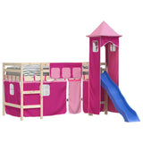 Curtains for Loft Bed with Tower Pink Polyester 835924