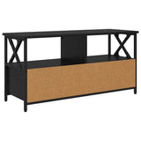 TV Cabinet Black Oak 90 x 33 x 45 cm Engineered Wood and Steel 881303