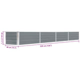 Garden Raised Bed Galvanised Steel 320x40x45 cm Grey 47052