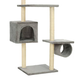 Cat Tree with Sisal Scratching Posts 260 cm Grey 170532