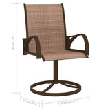 Garden Chair Set of 2 Brown Textilene, Powder-Coated Steel 312278
