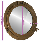 Porthole Mirror Wall Hanging 50 cm Aluminium and Glass 357854