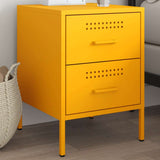 Bedside Cabinet Mustard Yellow 36x39x50.5 cm Steel 842928