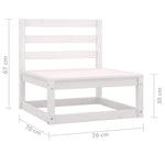 ZNTS 2 Piece Garden Lounge Set White Solid Pinewood 805696